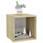 Preview: ARDEBO.de - TV-Schrank Weiß und Sonoma-Eiche 37x35x37 cm Holzwerkstoff