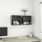 Preview: ARDEBO.de - Wandschrank Hochglanz-Grau 37x37x37 cm Holzwerkstoff