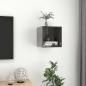 Preview: Wandschrank Hochglanz-Grau 37x37x37 cm Holzwerkstoff