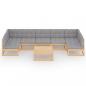Preview: 8-tlg. Garten-Lounge-Set mit Kissen Kiefer Massivholz