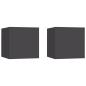 Preview: ARDEBO.de - Nachttische 2 Stk. Grau 30,5x30x30 cm Holzwerkstoff