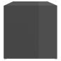 Preview: ARDEBO.de - Schuhbank Hochglanz-Grau 105x35x35 cm Holzwerkstoff