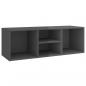 Preview: Schuhbank Hochglanz-Grau 105x35x35 cm Holzwerkstoff