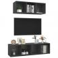 Preview: 2-tlg. TV-Schrank-Set Grau Holzwerkstoff