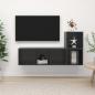 Preview: ARDEBO.de - 2-tlg. TV-Schrank-Set Hochglanz-Grau Holzwerkstoff