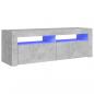 Preview: TV-Schrank mit LED-Beleuchtung Betongrau 120x35x40 cm
