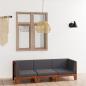 Preview: 3-tlg. Garten-Lounge-Set mit Kissen Akazie Massivholz
