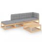 Preview: 5-tlg. Garten-Lounge-Set mit Kissen Kiefer Massivholz