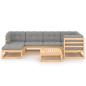 Preview: 7-tlg. Garten-Lounge-Set mit Kissen Massivholz Kiefer