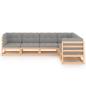 Preview: 6-tlg. Garten-Lounge-Set mit Kissen Massivholz Kiefer