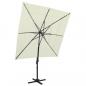 Preview: ARDEBO.de - Sonnenschirm mit Aluminium-Mast 4-lagig Sandfarben 250x250 cm