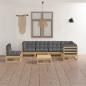 Preview: ARDEBO.de - 7-tlg. Garten-Lounge-Set mit Kissen Massivholz Kiefer