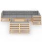 Preview: 9-tlg. Garten-Lounge-Set mit Kissen Massivholz Kiefer