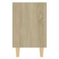 Preview: Nachttische 2 Stk. Massivholz-Beinen Sonoma-Eiche 40x30x50cm