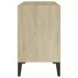 Preview: ARDEBO.de - TV-Schrank mit Metallbeinen Weiß Sonoma-Eiche 69,5x30x50 cm