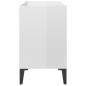 Preview: TV-Schrank mit Metallbeinen Hochglanz-Weiß 69,5x30x50cm