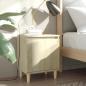 Preview: ARDEBO.de - Nachttische 2 Stk. Massivholz-Beinen Sonoma-Eiche 40x30x50cm