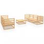 Preview: 7-tlg. Garten-Lounge-Set Massivholz Kiefer
