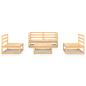 Preview: 5-tlg. Garten-Lounge-Set Massivholz Kiefer