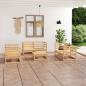 Preview: ARDEBO.de - 7-tlg. Garten-Lounge-Set mit Kissen Kiefer Massivholz
