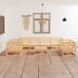 Preview: ARDEBO.de - 9-tlg. Garten-Lounge-Set Massivholz Kiefer