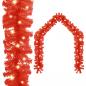 Preview: ARDEBO.de - Weihnachtsgirlande mit LED 10 m Rot