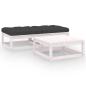 Preview: ARDEBO.de - 3-tlg. Garten-Lounge-Set mit Kissen Massivholz Kiefer
