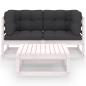Preview: 3-tlg. Garten-Lounge-Set mit Kissen Kiefer Massivholz