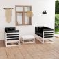 Preview: ARDEBO.de - 5-tlg. Garten-Lounge-Set mit Kissen Kiefer Massivholz