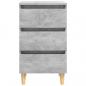 Preview: Nachttische mit Massivholz-Beinen 2 Stk. Betongrau 40x35x69 cm