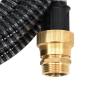 Preview: Saugschlauch mit Messing-Anschlüssen Schwarz 1,1" 4 m PVC