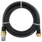 Preview: Saugschlauch mit Messing-Anschlüssen Schwarz 1,1" 10 m PVC
