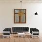 Preview: ARDEBO.de - 8-tlg. Garten-Lounge-Set mit Kissen Kiefer Massivholz