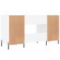 Preview: Schreibtisch Weiß 140x50x75 cm Holzwerkstoff