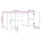 Preview: Schreibtisch Grau Sonoma 140x50x75 cm Holzwerkstoff