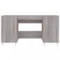 Preview: Schreibtisch Grau Sonoma 140x50x75 cm Holzwerkstoff