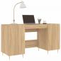 Preview: Schreibtisch Sonoma-Eiche 140x50x75 cm Holzwerkstoff