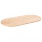 Preview: ARDEBO.de - Tischplatte 90x45x2,5 cm Massivholz Kiefer Oval