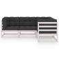 Preview: 4-tlg. Garten-Lounge-Set mit Kissen Kiefer Massivholz