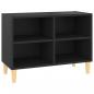 Preview: TV-Schrank mit Massivholz-Beinen Schwarz 69,5x30x50 cm