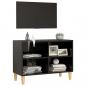 Preview: TV-Schrank mit Massivholz-Beinen Schwarz 69,5x30x50 cm