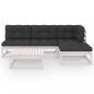 Preview: 5-tlg. Garten-Lounge-Set mit Kissen Kiefer Massivholz