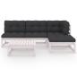 Preview: 5-tlg. Garten-Lounge-Set mit Kissen Kiefer Massivholz