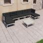 Preview: ARDEBO.de - 8-tlg. Garten-Lounge-Set mit Kissen Weiß Massivholz Kiefer