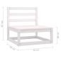 Preview: 7-tlg. Garten-Lounge-Set mit Kissen Weiß Massivholz Kiefer