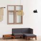 Preview: 4-tlg. Garten-Lounge-Set mit Kissen Akazie Massivholz