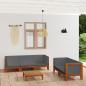 Preview: ARDEBO.de - 6-tlg. Garten-Lounge-Set mit Kissen Akazie Massivholz