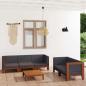 Preview: 6-tlg. Garten-Lounge-Set mit Kissen Akazie Massivholz