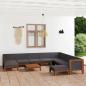 Preview: 11-tlg. Garten-Lounge-Set mit Kissen Akazie Massivholz