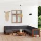 Preview: 9-tlg. Garten-Lounge-Set mit Kissen Akazie Massivholz